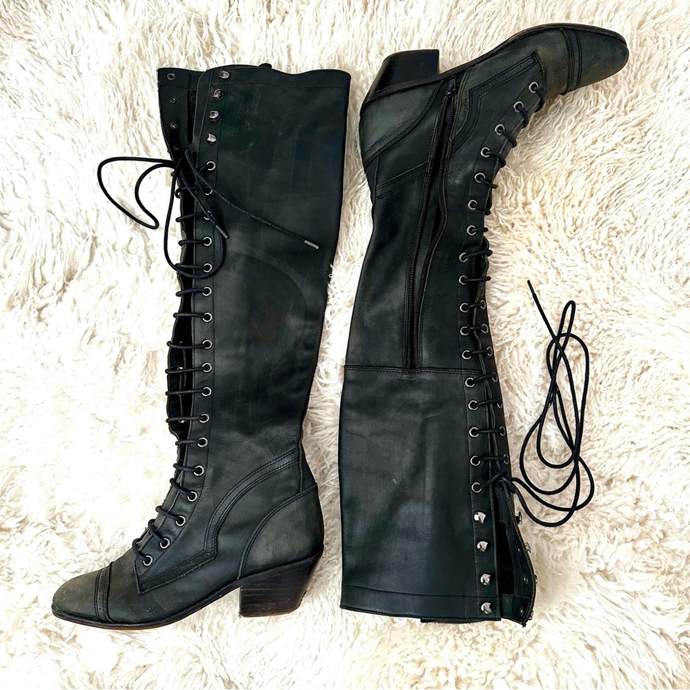 Jeffrey Campbell Black Lace Up Boots